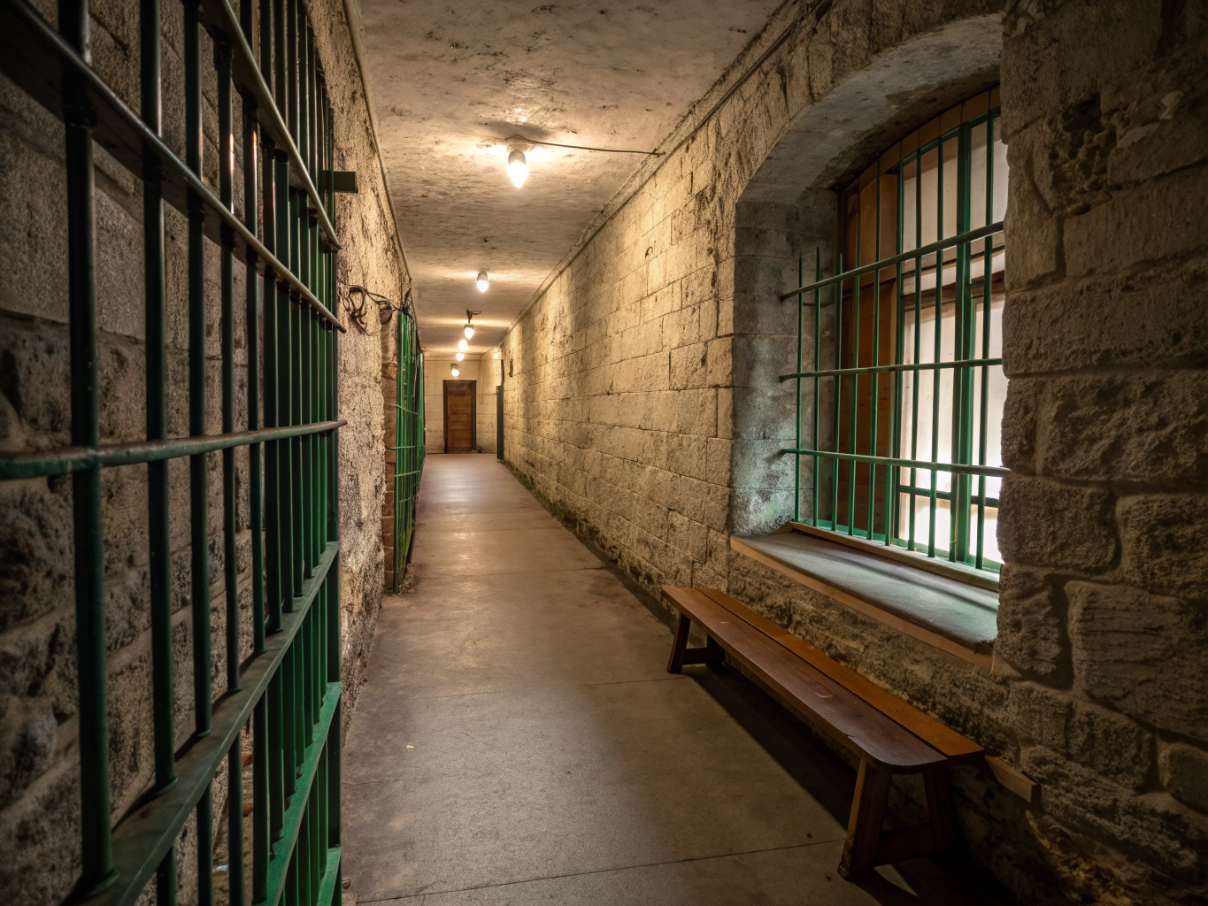 Victorian-era prison cells interior